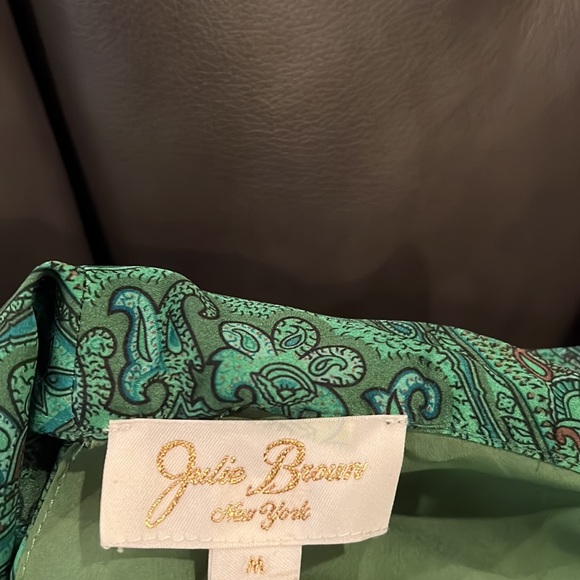 Julie Brown Green Paisley silk dress - Picture 4 of 4